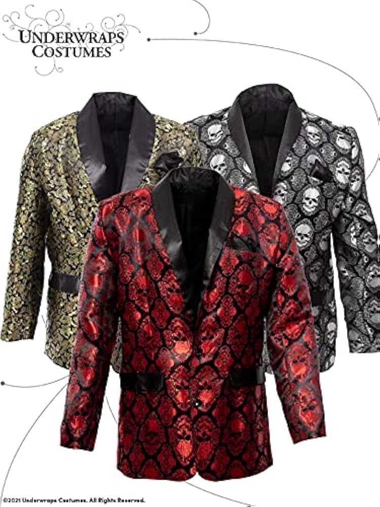 ジャケット・アウター Cartoonbox full printing skull suit Amazon.com: UNDERWRAPS Men's Skull Blazer Fully Lined Button